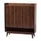 Baxton Studio Delaire Mid-Century Modern Walnut Brown Finished Wood Shoe Cabinet 235-13268-ZORO - alternate 1